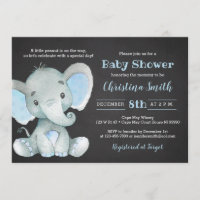 Elephant Baby Shower Invitations for a Boy