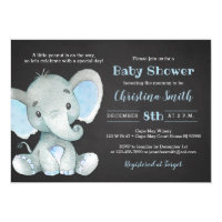 Elephant Baby Shower Invitations for a Boy