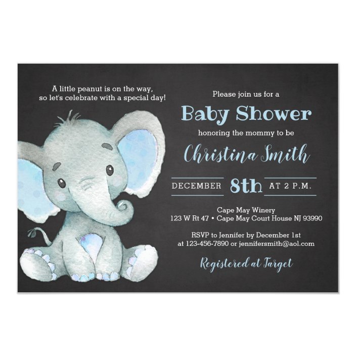 zazzle elephant baby shower invitations