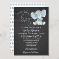 Elephant Baby Shower Invitations for a Boy