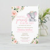 Elephant Baby Shower Invitations for Girls (Standing Front)