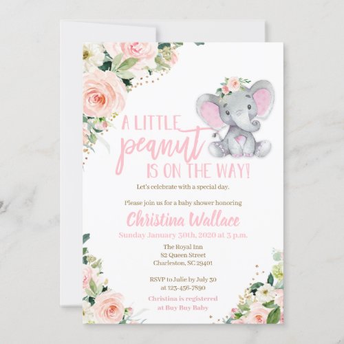 Elephant Baby Shower Invitations for Girls