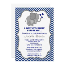 Elephant Baby Shower Invitations Navy Chevron 249