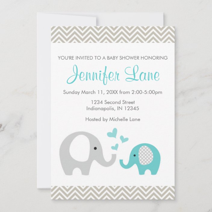 Elephant Baby Shower Invite Boy | Zazzle.com