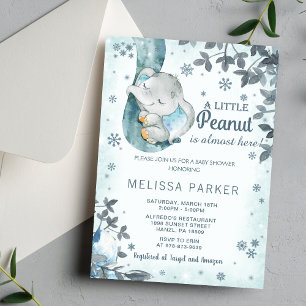 Elephant Baby Shower Invite Little Peanut Boy