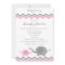 Elephant Baby Shower Invite | Pink Gray Chevron