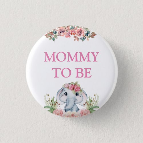 Elephant Baby Shower Mommy To Be Button