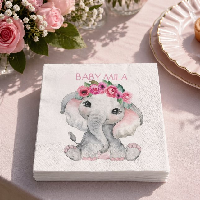 Elephant Baby Shower Napkins (Creator Uploaded)