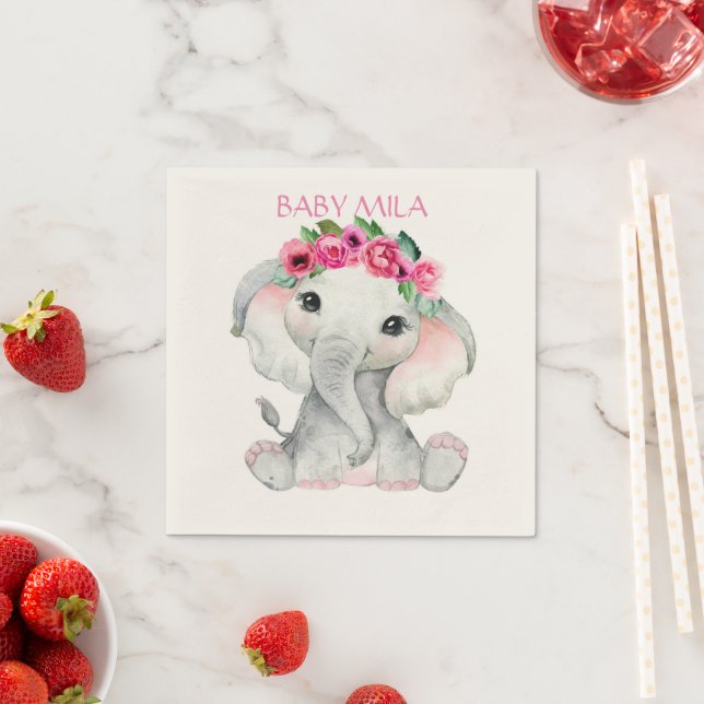 Elephant Baby Shower Napkins (Insitu)