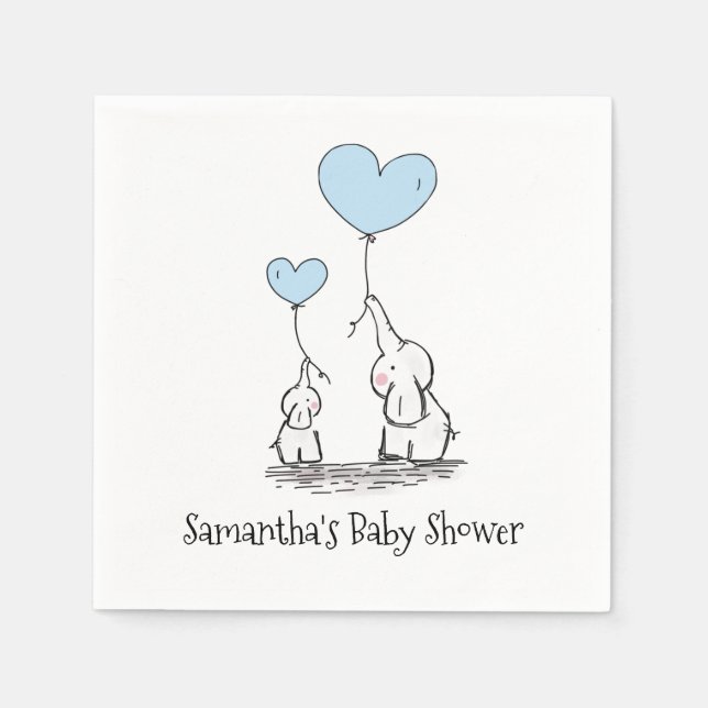 Elephant Baby Shower  Napkins (Front)