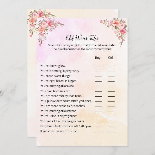 Elephant Baby Shower Old Wives Tales Card