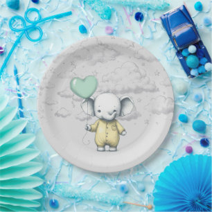 Elephant Baby Shower Paper Plates