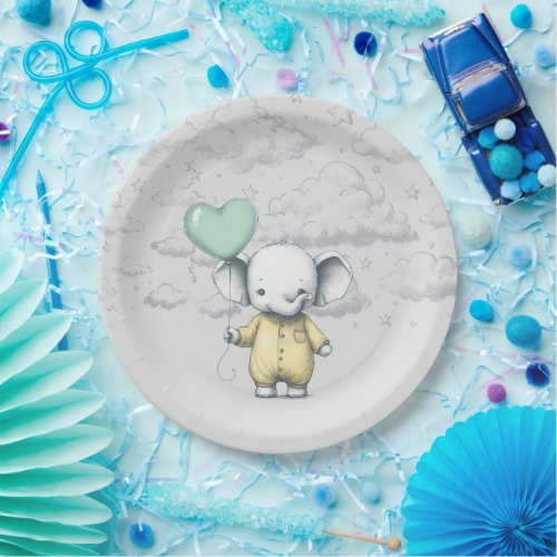 Elephant Baby Shower Paper Plates