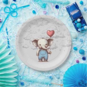 Elephant Baby Shower Paper Plates
