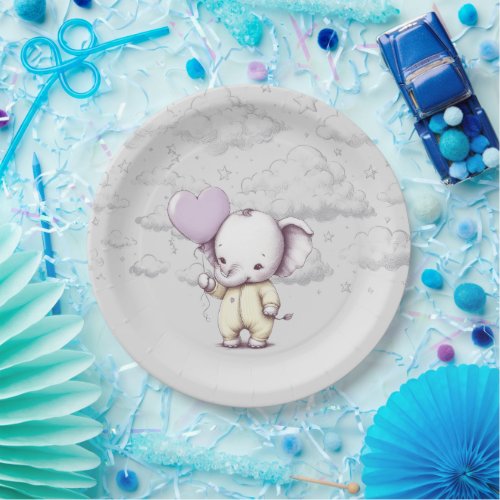 Elephant Baby Shower Paper Plates