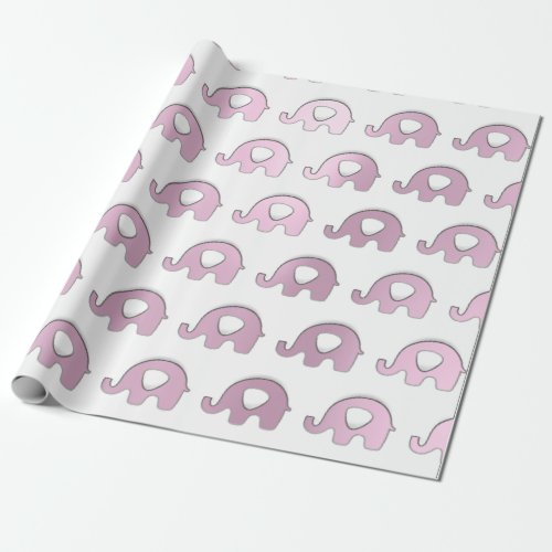 Elephant Baby Shower Party Favor White  Rose Heart Wrapping Paper