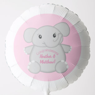 Elephant Baby Shower Pink Safari Girl Balloon