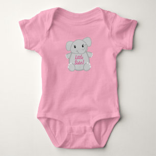 Elephant Baby Shower Pink Safari Girl Bodysuit