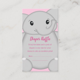 Elephant Baby Shower Pink Safari Girl Enclosure Card