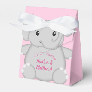 Elephant Baby Shower Pink Safari Girl Favor Boxes