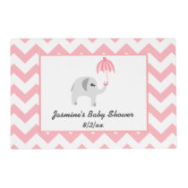 Elephant Baby Shower Pink Umbrella Placemat