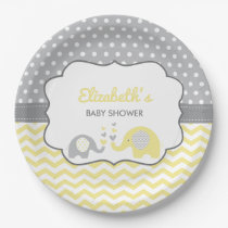 Elephant Baby Shower Plate, EDITABLE COLOR Paper Plates