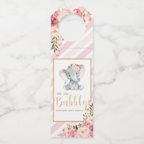 Elephant Baby Shower Pop the Bubbly Champagne Tags