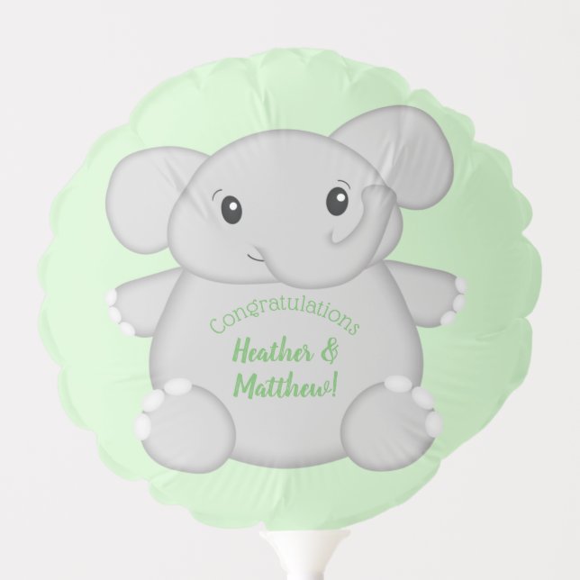 Elephant Baby Shower Safari Balloon (Front)