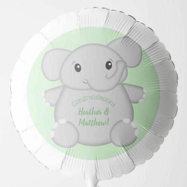 Elephant Baby Shower Safari Balloon (Front)