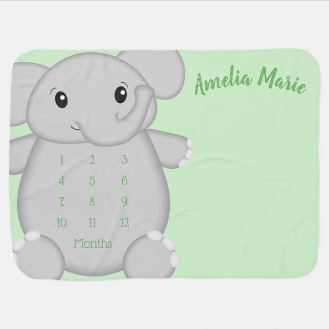 Elephant Baby Shower Safari Blanket (Horizontal)