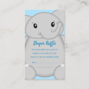 Elephant Baby Shower Safari Blue Boy Enclosure Card