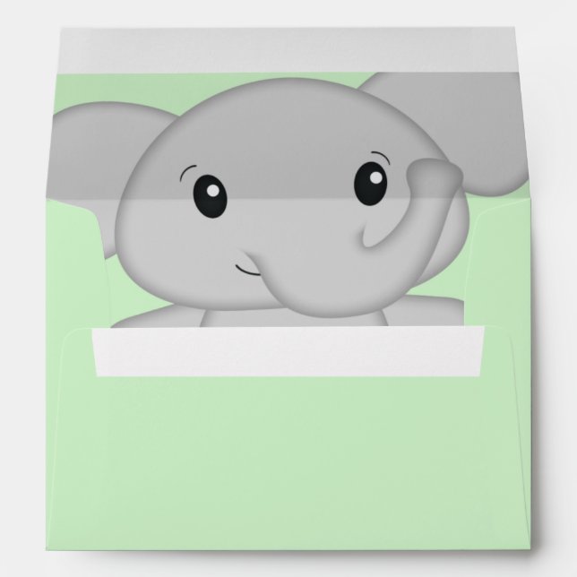 Elephant Baby Shower Safari Envelope (Back (Bottom))
