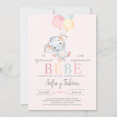 Elephant Baby Shower Spanish Invitation | Zazzle