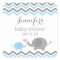 Elephant Baby Shower Stickers | Blue Gray Chevron