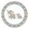 Elephant Baby Shower Stickers - Lavender/Teal
