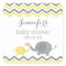 Elephant Baby Shower Stickers Yellow Gray Chevron