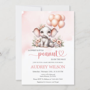 Elephant Baby Shower Sweet Little Peanut Invitation