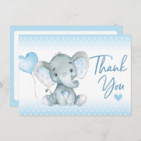 Elephant Baby Shower Thank You Card