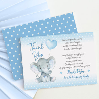Elephant Baby Shower Thank You Card by YourMainEvent at Zazzle