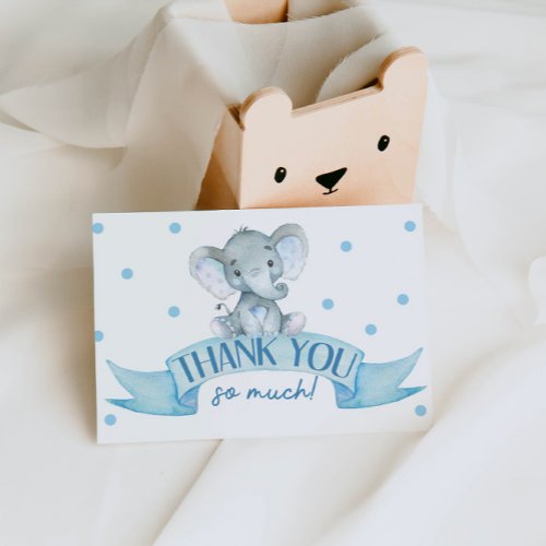 Elephant Baby Shower Thank You Card