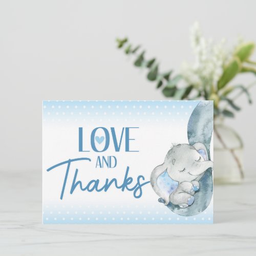 Elephant Baby Shower Thank You Card