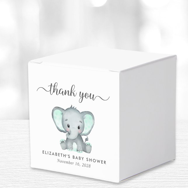 Elephant Baby Shower Thank You Favor Boxes (Creator Uploaded)
