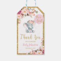 Elephant Baby Shower Thank You Favor Gift Tags