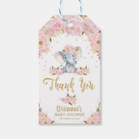 Elephant Baby Shower Thank You Favor Gift Tags