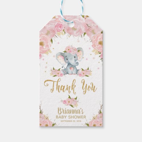 Elephant Baby Shower Thank You Favor Gift Tags