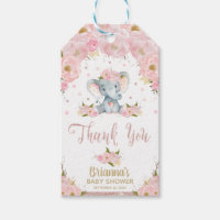 Elephant Baby Shower Thank You Favor Gift Tags