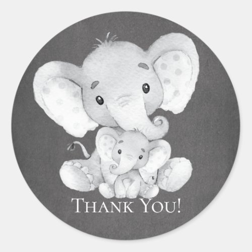 Elephant Baby Shower Thank You Favor Sticker