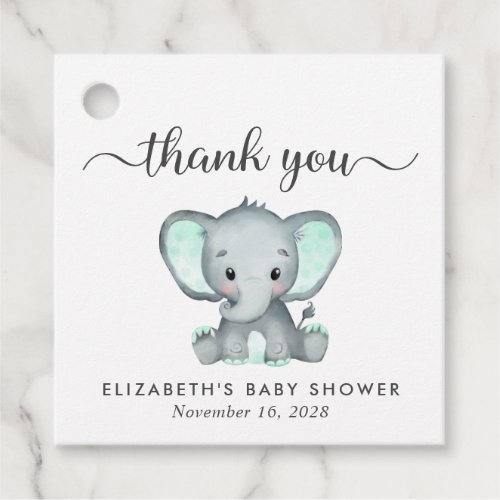 Elephant Baby Shower Thank You Favor Tags