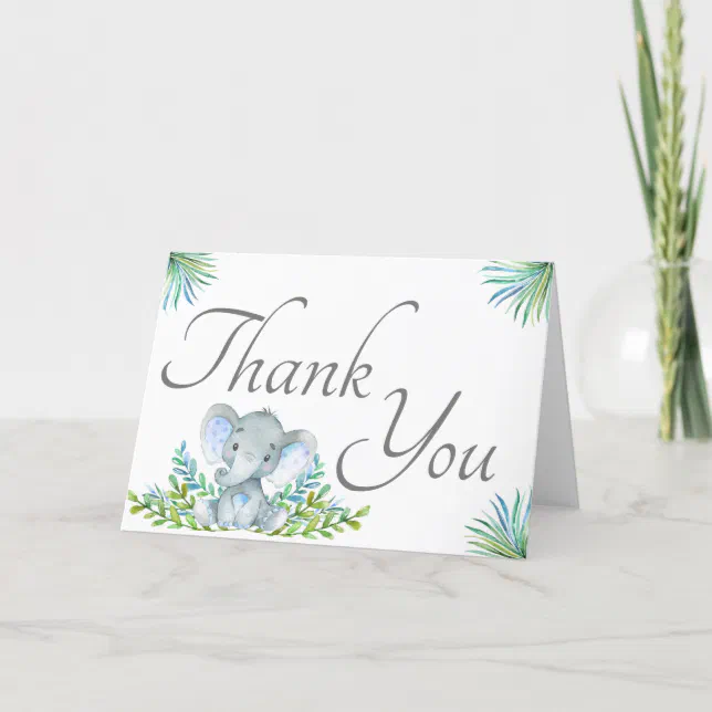 Elephant Baby Shower Thank You Note Cards Zazzle