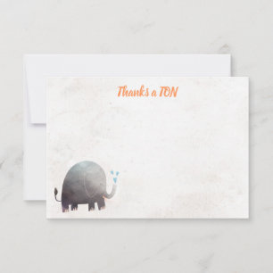 Elephant Baby Shower Thank You Note Cards